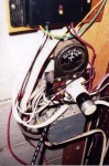 Close-up shows the regulator amp meter 12VDC hookups