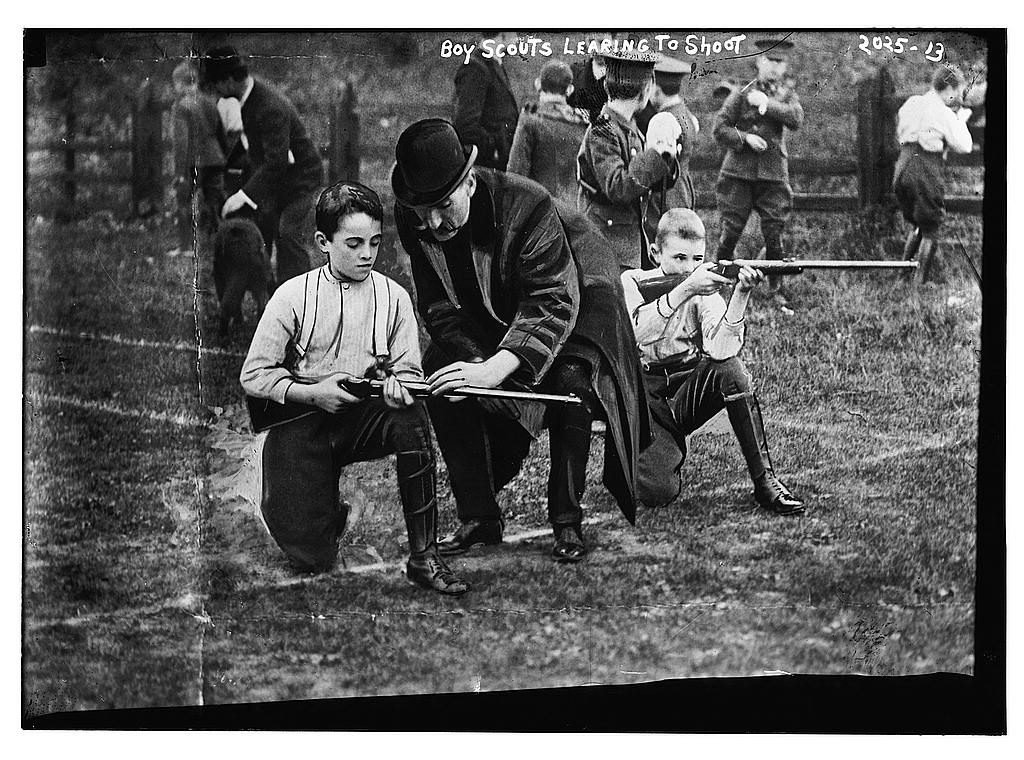 Boy Scouts learning to shoot - Marksmanship