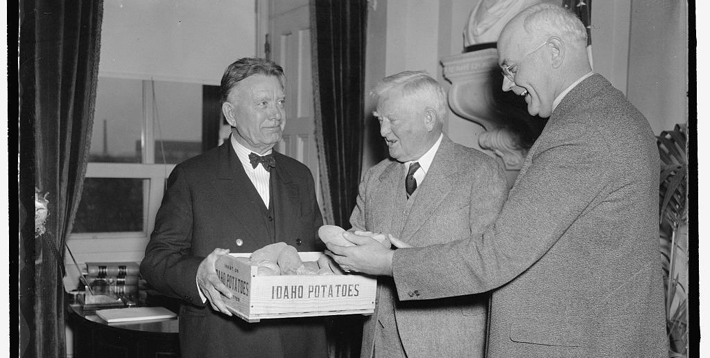 Potatoes Presented to VP John N. Garnger by Senators William E. Borah and James P. Pope Redoubt