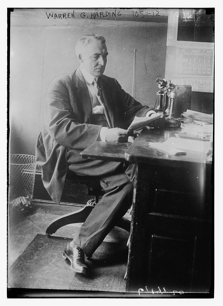 Warren G. Harding at desk