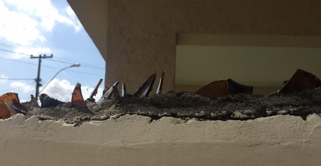 Brazil: Broken Glass on Wall