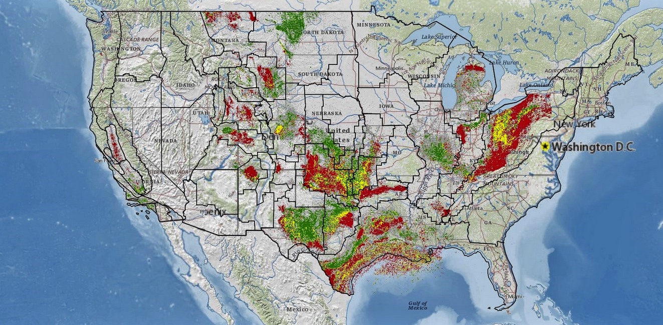 Today's graphic: Map of United States Oil and Gas Wells, 2017 -- U.S ...